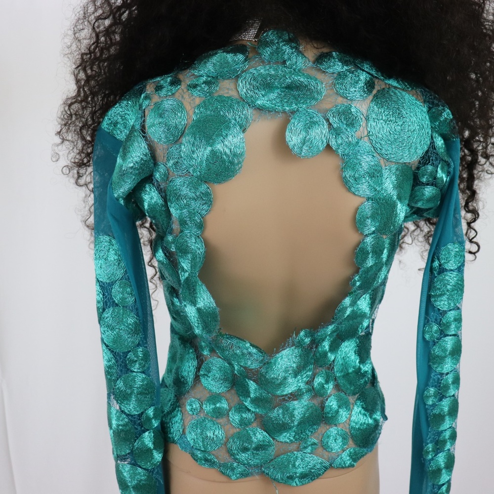 Custom made Turquoise top - Picture 4 of 4